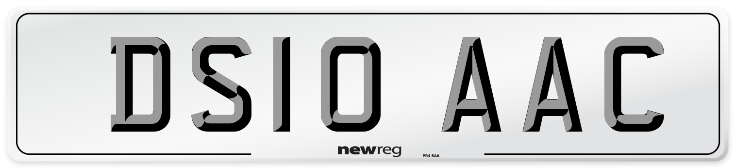 DS10 AAC Number Plate from New Reg